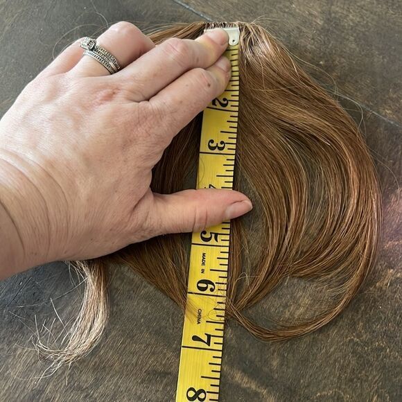 100% Real Human Hair Clip on Wispy Front Bangs Fringe Hairpiece, Topper - Picture 13 of 15
